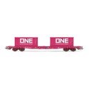 HJ6261-Wagon TOUAX. 4-axle container S7B. loaded with 2 x Jouef - HJ6261-ModTrain