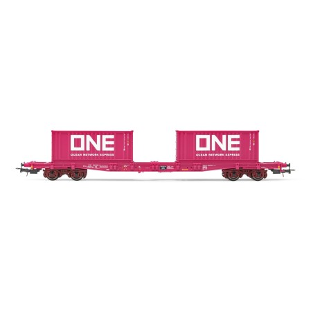 HJ6261-Wagon TOUAX. 4-axle container S7B. loaded with 2 x Jouef - HJ6261-ModTrain
