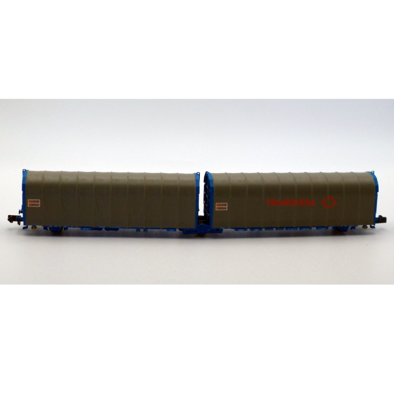 33078/33079-Set de 2 Wagons bâché double Lails Transfesa.MF-Train N33078/N33079-ModTrain