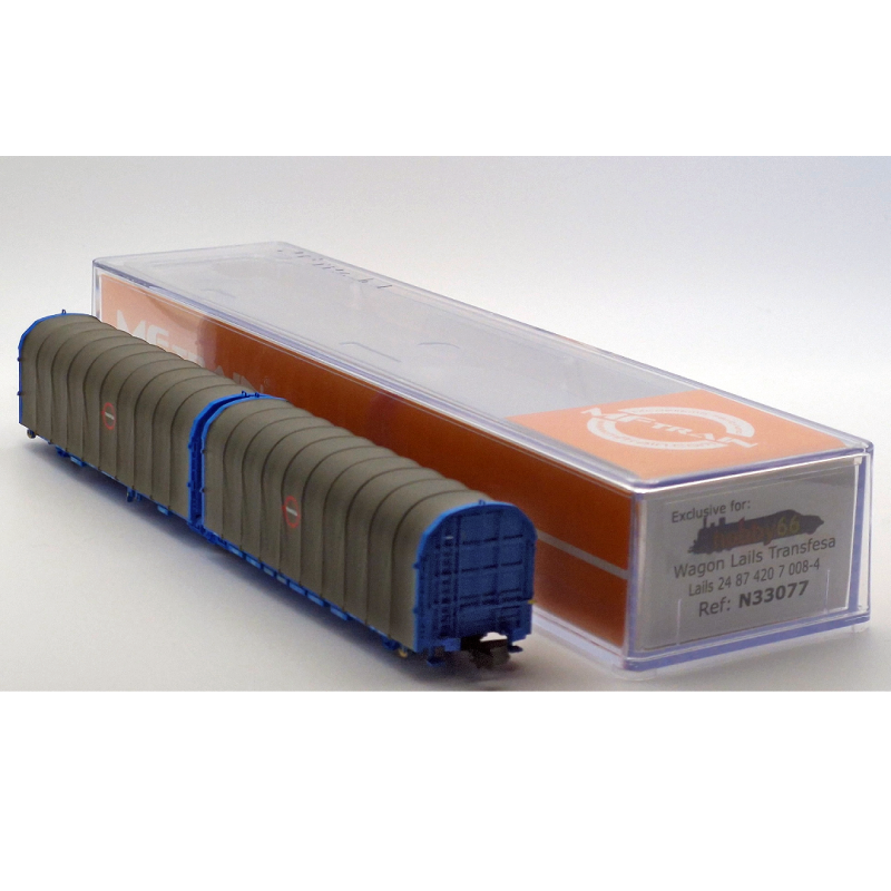 33077-Wagon double Lails petit logo circulaire central logo central 33077-ModTrain