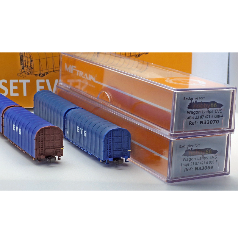 N33069/N33070-Set EVS 2 wagons Lailsp N33069/N33070 marques MF-Train-ModTrain
