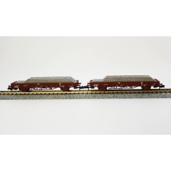 HN6543-Wagons de marchandises wagons plats avec traverses béton SNCF Ep.V 2 pièces Arnold - HN6543-ModTrain