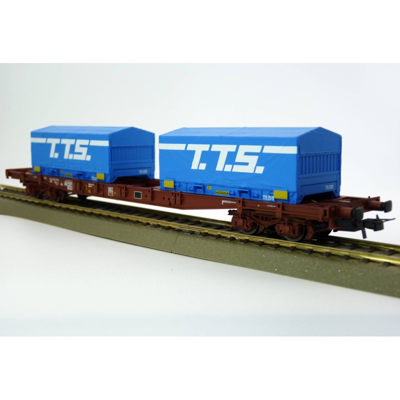 HJ6259-Wagon SNCF. 4-axle container S70. loaded with 2 x - jouef - HJ6259-ModTrain