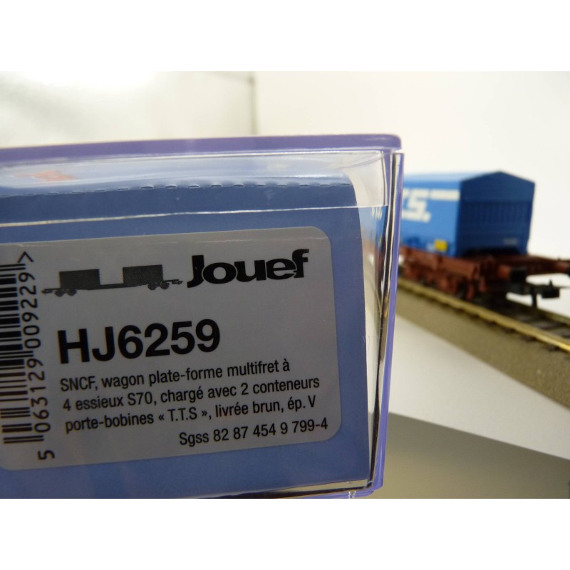 HJ6259-Wagon SNCF. 4-axle container S70. loaded with 2 x - jouef - HJ6259-ModTrain