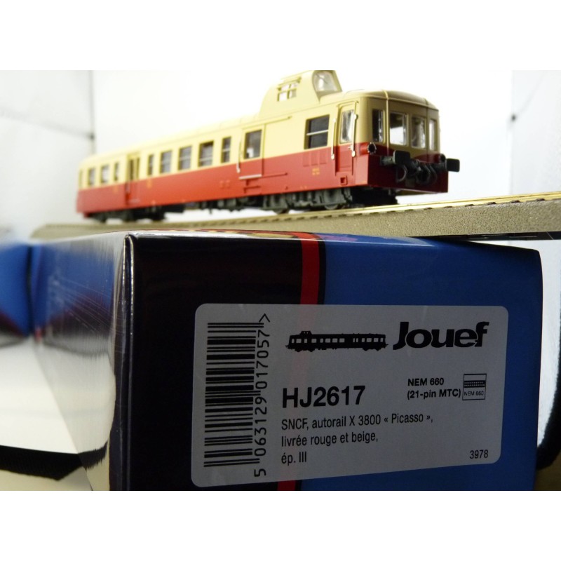 HJ2617-Autorail SNCF X 3800 Picasso diesel railcar red beige liver Jouef - HJ2617-ModTrain